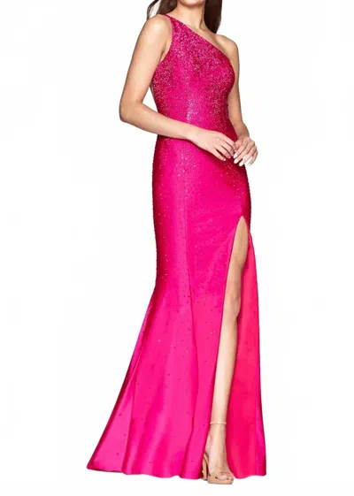 Faviana Women's One Shoulder Gown In Hot Pink