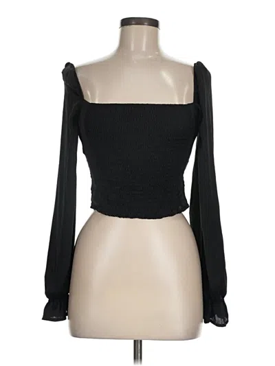 Pre-owned Favlux Fashion Long Sleeve Top Black Off The Shoulder Neckline Tops