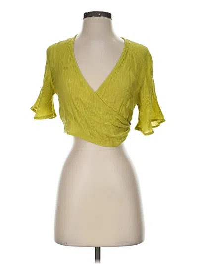 Pre-owned Favlux Fashion Short Sleeve Blouse In Green