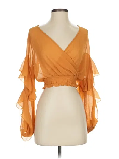 Pre-owned Favlux Fashion Short Sleeve Blouse In Orange