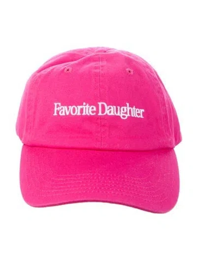 Pre-owned Favorite Daughter Adjustable Embroidered Denim Baseball Hat In Pink