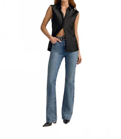 Favorite Daughter Agatha Point Collar Top In Black