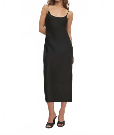 Favorite Daughter Amber Satin Slip Dress In Black