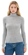 Favorite Daughter Amelia Long Sleeve Top Melange Grey In Melange Grey