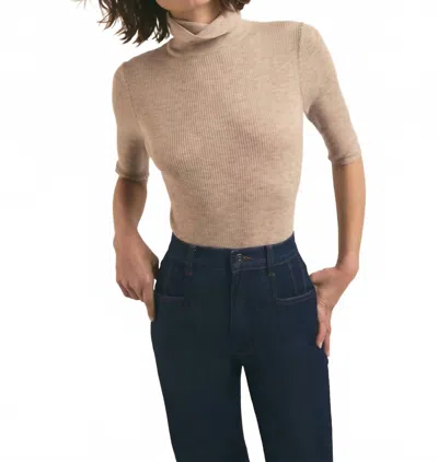 Favorite Daughter Amelia Mock Neck Top In Oatmeal Melange In Neutral