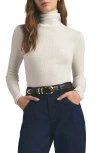 Favorite Daughter Amelia Rib Merino Wool Turtleneck Top In Ivory