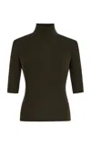 Favorite Daughter The Amelia Merino Wool Turtleneck Top In Green