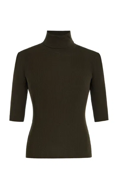Favorite Daughter The Amelia Merino Wool Turtleneck Top In Green