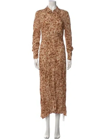 Pre-owned Favorite Daughter Animal Print Long Dress In Neutral