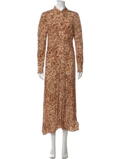 Pre-owned Favorite Daughter Animal Print Long Dress In Neutrals