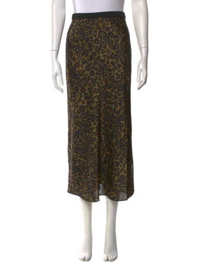 Pre-owned Favorite Daughter Animal Print Midi Length Skirt In Multi