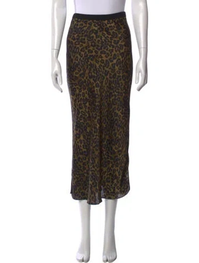 Pre-owned Favorite Daughter Animal Print Midi Length Skirt In Multi
