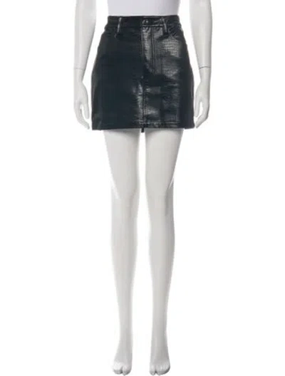 Pre-owned Favorite Daughter Animal Print Mini Skirt In Green