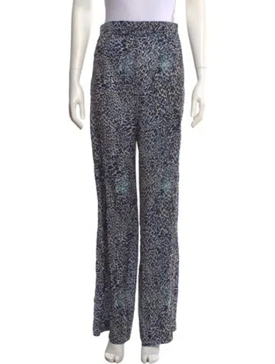 Pre-owned Favorite Daughter Animal Print Wide Leg Pants In Blue