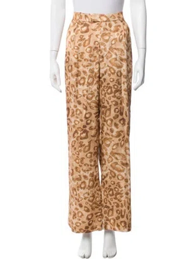 Pre-owned Favorite Daughter Animal Print Wide Leg Pants In Multi
