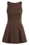 Favorite Daughter Anything Can Happen Pleated Minidress In Brown