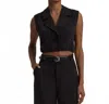 Favorite Daughter Audrey Crop Vest In Black In Multi
