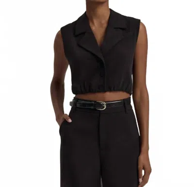 FAVORITE DAUGHTER AUDREY CROP VEST IN BLACK