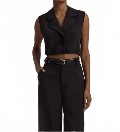 FAVORITE DAUGHTER AUDREY CROPPED VEST IN BLACK