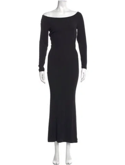 Pre-owned Favorite Daughter Bateau Neckline Long Dress In Black