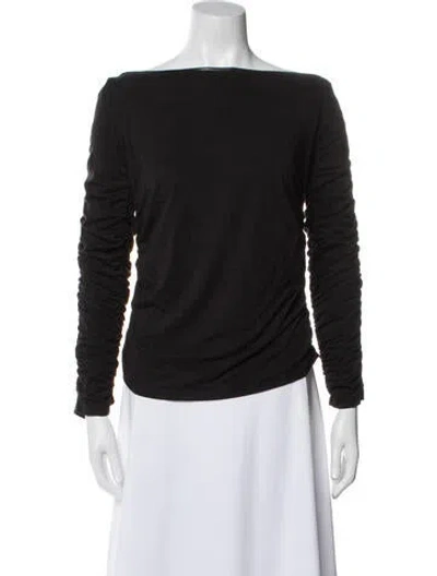 Pre-owned Favorite Daughter Bateau Neckline Long Sleeve Top In Blue