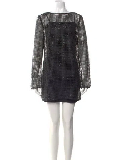 Pre-owned Favorite Daughter Bateau Neckline Mini Dress In Blue