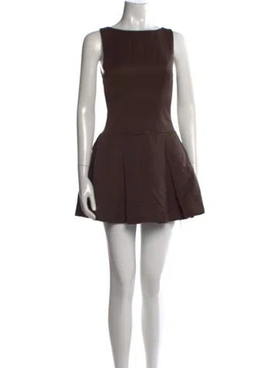 Pre-owned Favorite Daughter Bateau Neckline Mini Dress In Brown