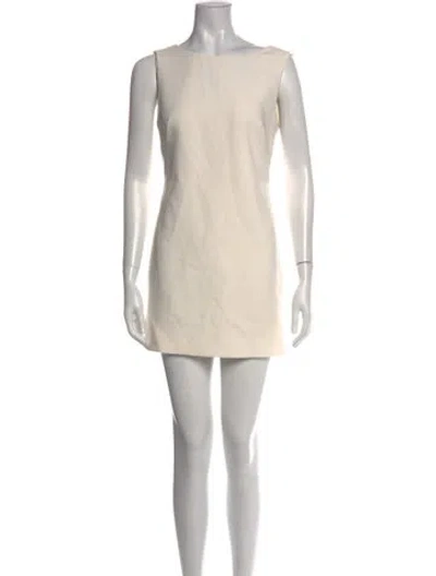 Pre-owned Favorite Daughter Bateau Neckline Mini Dress In Neutral
