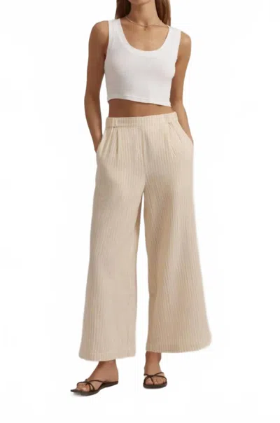 FAVORITE DAUGHTER BEACH WALK WIDE LEG PANT IN SAND STRIPE