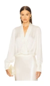 Favorite Daughter The Better Off Satin Bodysuit In White