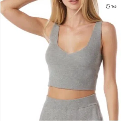 Favorite Daughter Bra Top Cropped Sweater In Grey In Gray