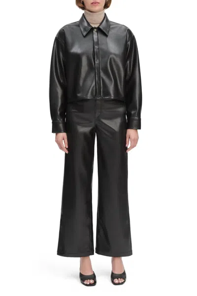 Favorite Daughter Brady Crop Shirt In Black