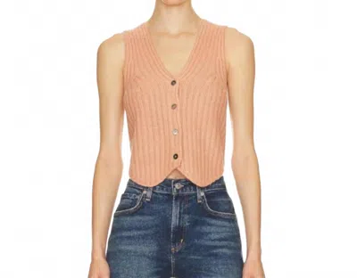 Favorite Daughter Button-down Sleeveless Vest In Mauve In Pink