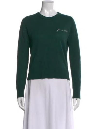 Pre-owned Favorite Daughter Cashmere Crew Neck Sweater In Green