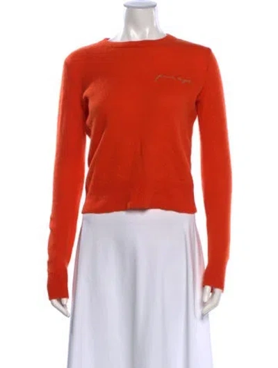 Pre-owned Favorite Daughter Cashmere Crew Neck Sweater In Orange