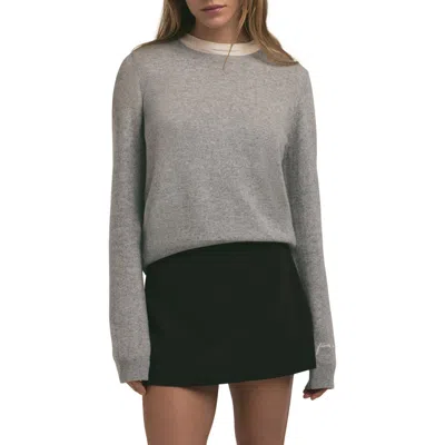 Favorite Daughter Cashmere Crewneck Sweater In Heather Grey