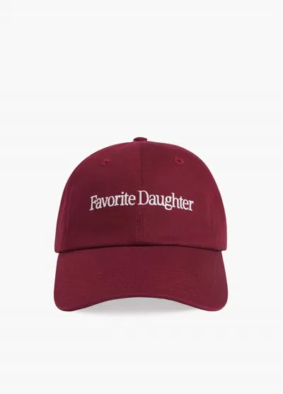 Favorite Daughter Classic Logo Baseball Cap In Sangria Nights With White In Red