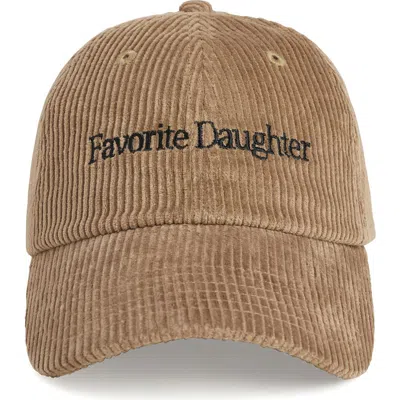 Favorite Daughter Classic Logo Corduroy Baseball Cap In Brown