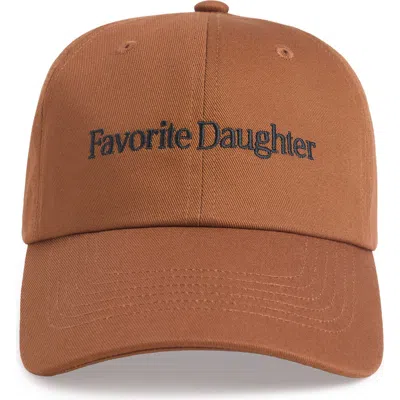 Favorite Daughter Classic Logo Cotton Twill Baseball Cap In Brown