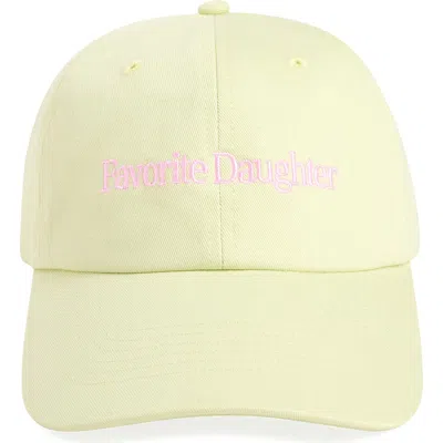 Favorite Daughter Classic Logo Cotton Twill Baseball Cap In Green