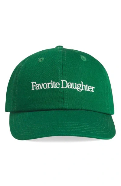 Favorite Daughter Classic Logo Cotton Twill Baseball Cap In Green