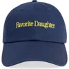 Favorite Daughter Classic Logo Cotton Twill Baseball Cap In Navy/yellow