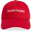 Favorite Daughter Classic Logo Cotton Twill Baseball Cap In Red / White