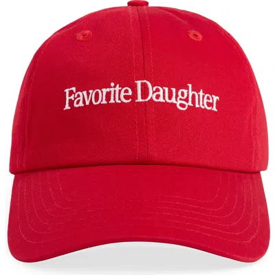 Favorite Daughter Classic Logo Cotton Twill Baseball Cap In Red/white