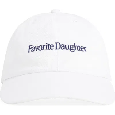 Favorite Daughter Classic Logo Cotton Twill Baseball Cap In White