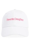 Favorite Daughter Classic Logo Baseball Hat In White/pink