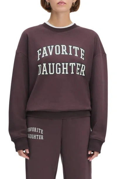 Favorite Daughter Collegiate Cotton Blend Sweatshirt In Brown