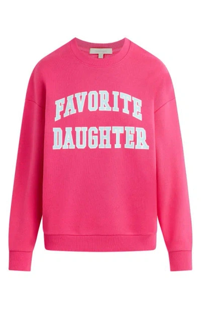 Favorite Daughter Collegiate Cotton Blend Sweatshirt In Beetroot Pink