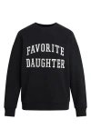Favorite Daughter Collegiate Cotton Blend Sweatshirt In Black W/white