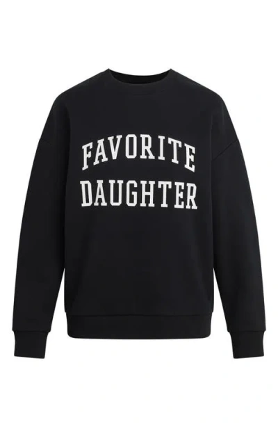 Favorite Daughter Collegiate Cotton Blend Sweatshirt In Black W/white